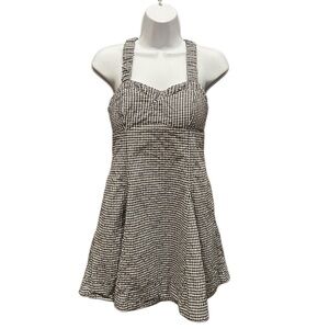 Black and White Gingham Maeve Mini Dress with pockets by Anthropologie